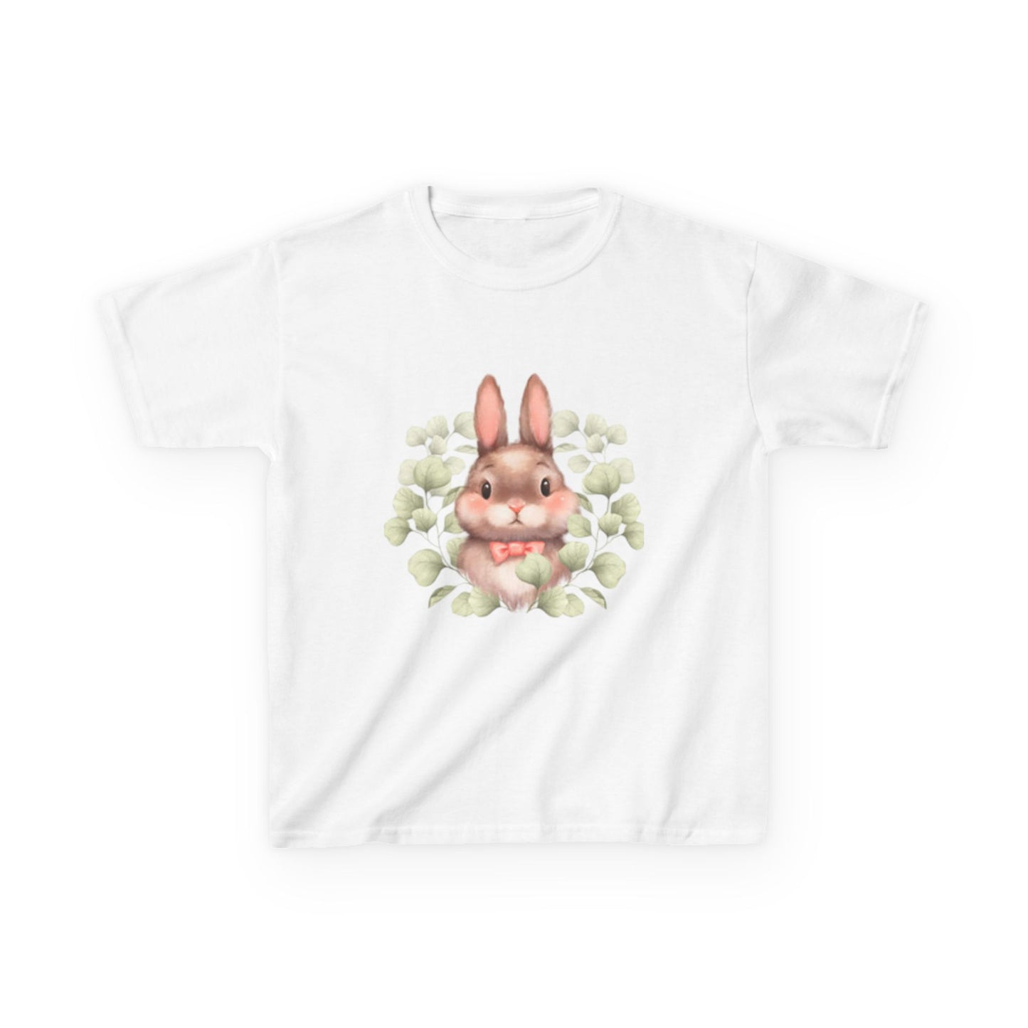 Cute Bunny Kids Heavy Cotton Tee - Perfect for Spring Celebrations
