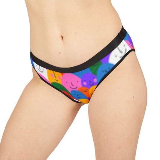 Colorful Smiley Women's Underwear | Happy Face Bikini Briefs, Cute Lingerie, Fun Daily Wear, Gift for Her, Cheerful Undergarments