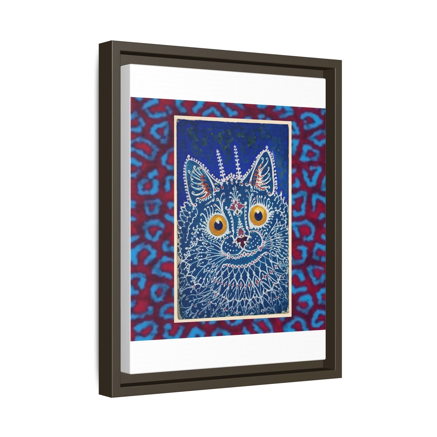 Colorful Cat Framed Matte Canvas Art - Whimsical Home Decor