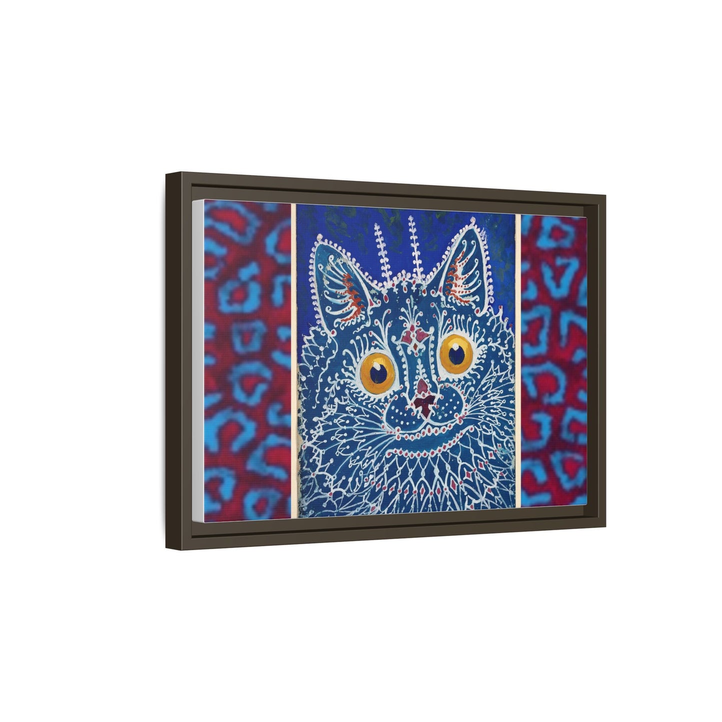 Colorful Cat Framed Matte Canvas Art - Whimsical Home Decor
