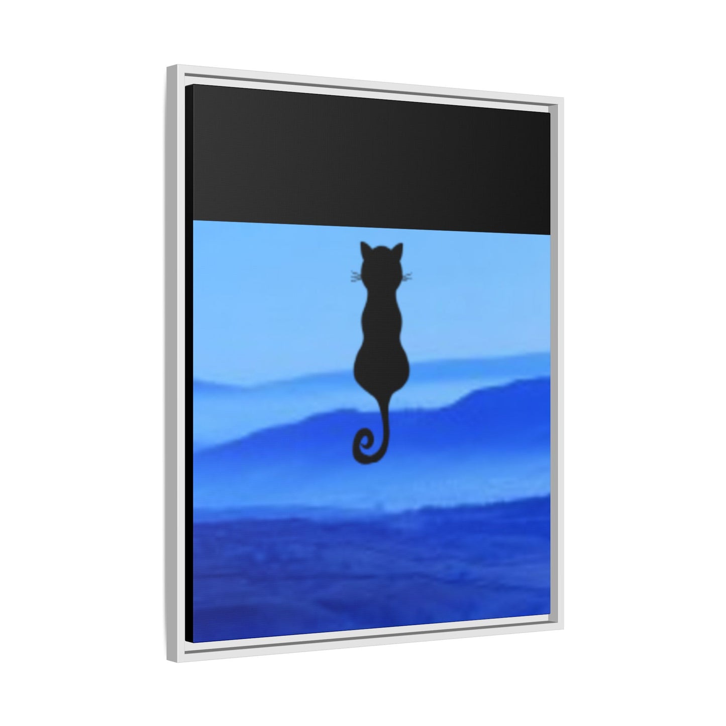 Framed Cat Silhouette Art Print, Wall Decor, Cat Lover Gift, Home Office Art, Pet Memorial