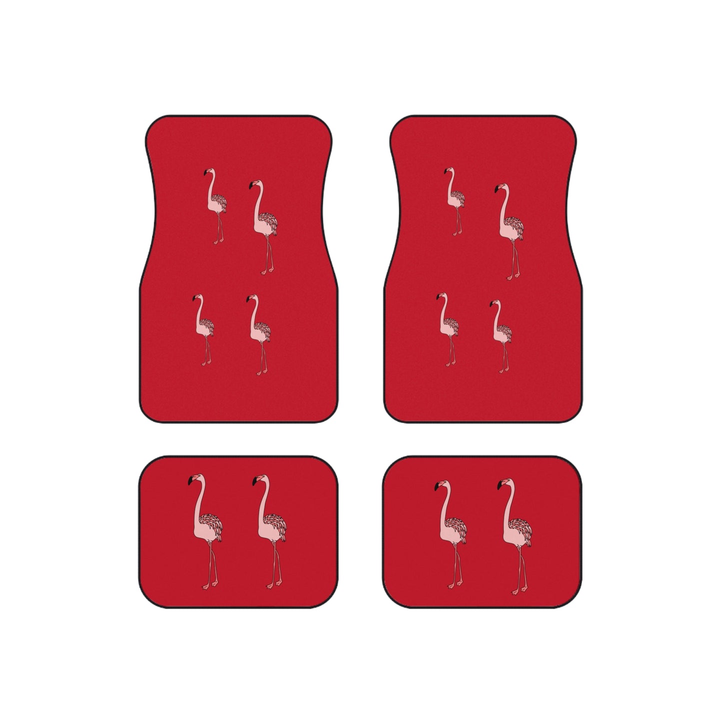 Lot de 4 tapis de voiture élégants motif flamant rose | Décoration automobile amusante et dynamique