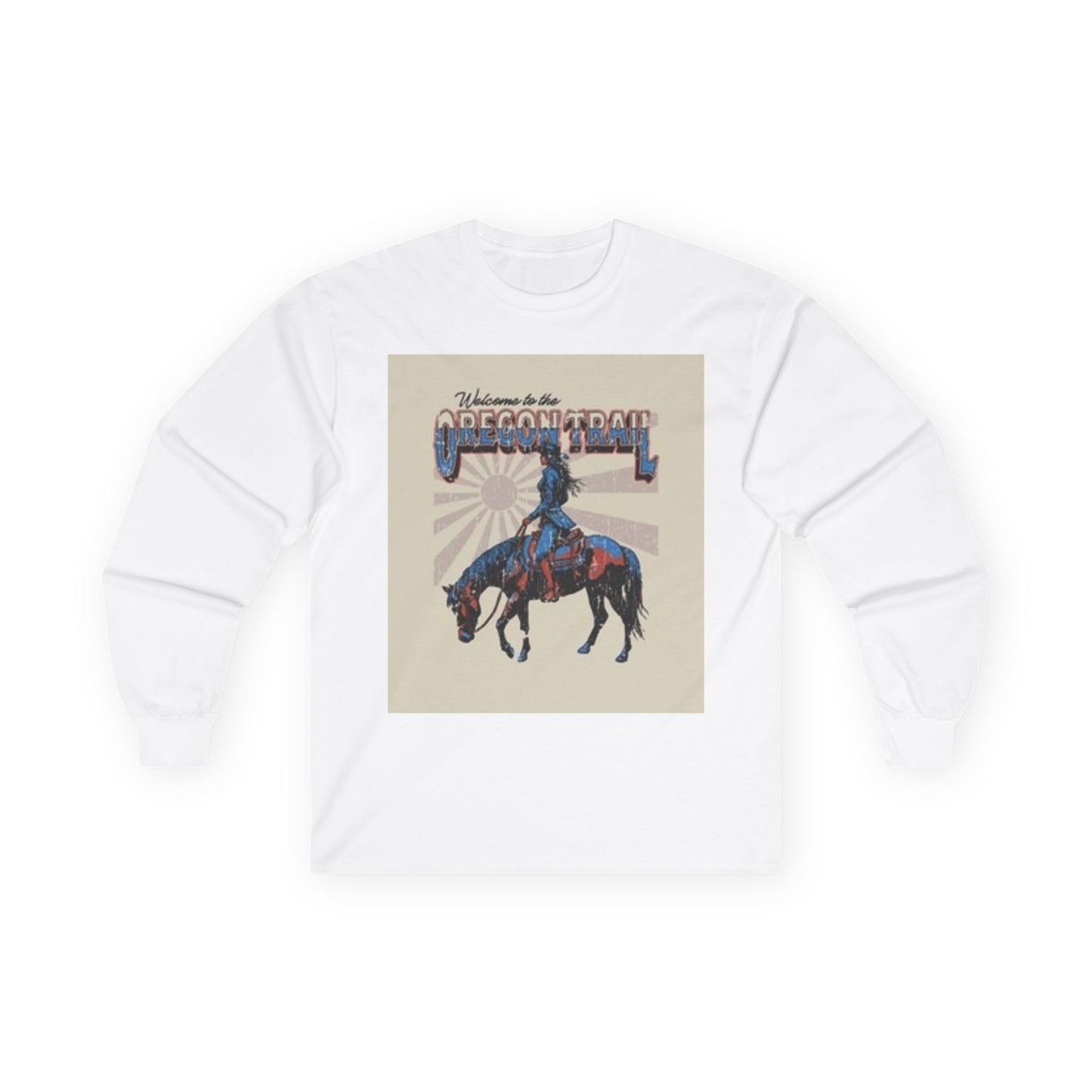 Camiseta de manga larga Oregon Trail - Camisa vintage de aventura del oeste 