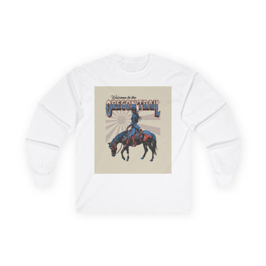 T-shirt à manches longues Oregon Trail - Chemise d'aventure western vintage 