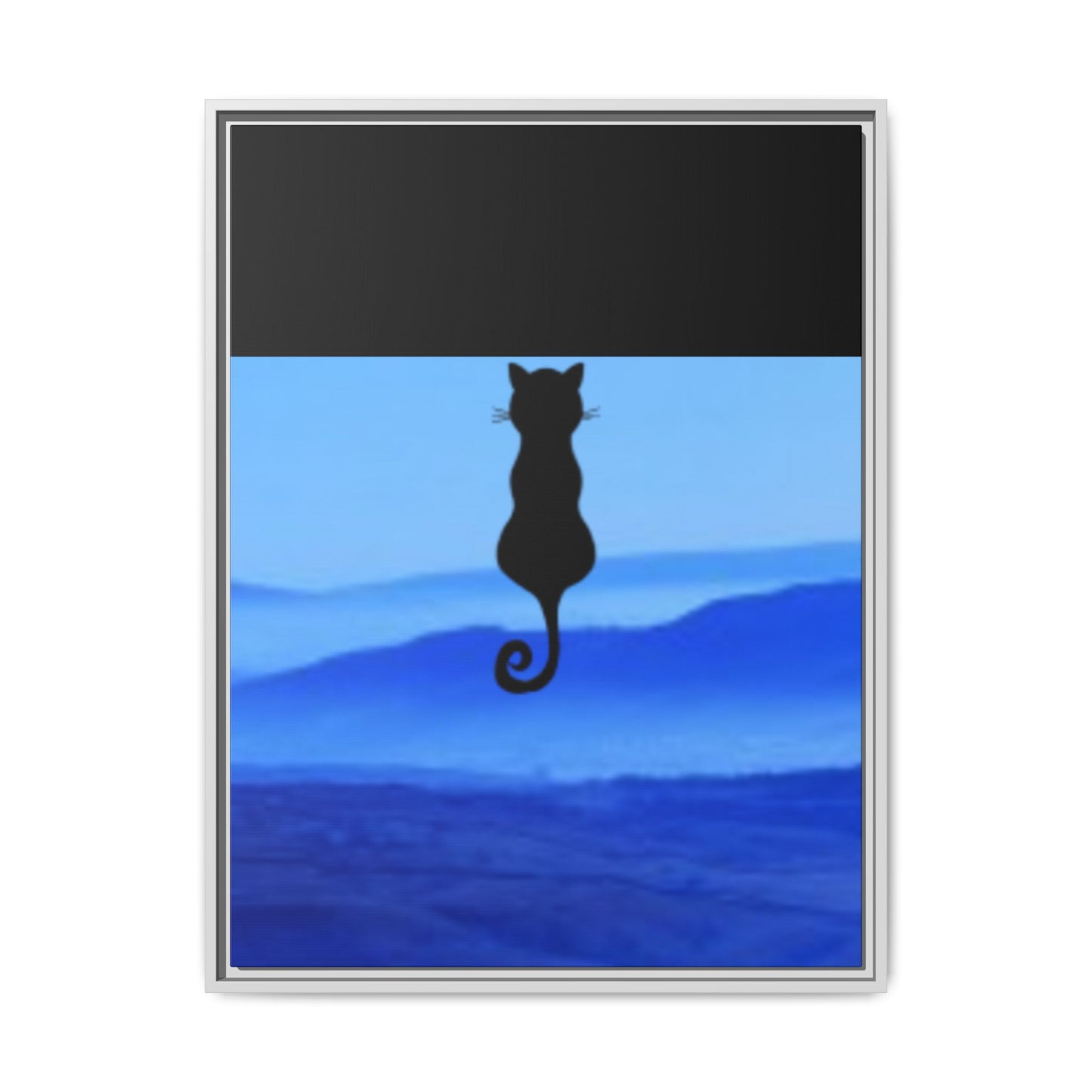 Framed Cat Silhouette Art Print, Wall Decor, Cat Lover Gift, Home Office Art, Pet Memorial