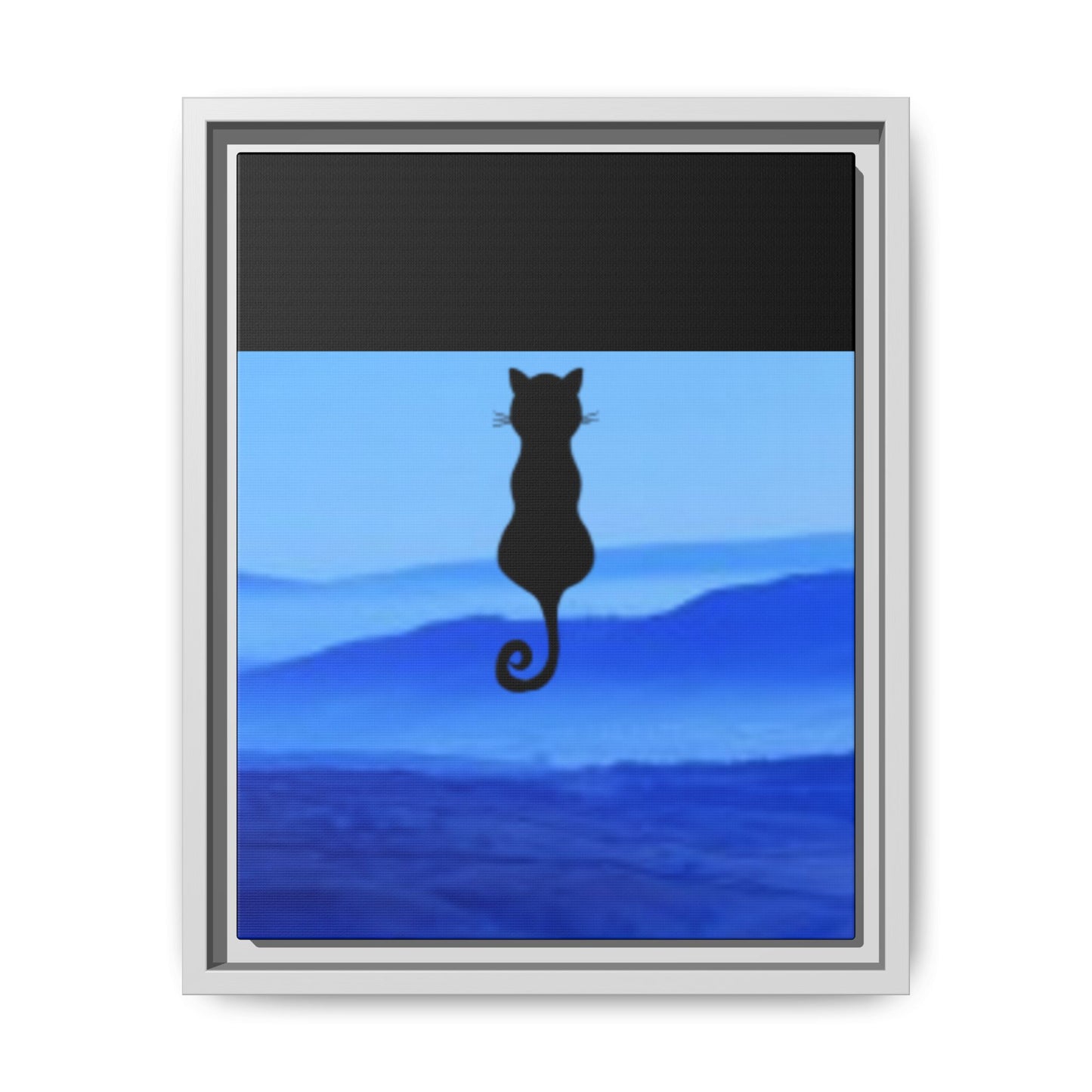 Framed Cat Silhouette Art Print, Wall Decor, Cat Lover Gift, Home Office Art, Pet Memorial