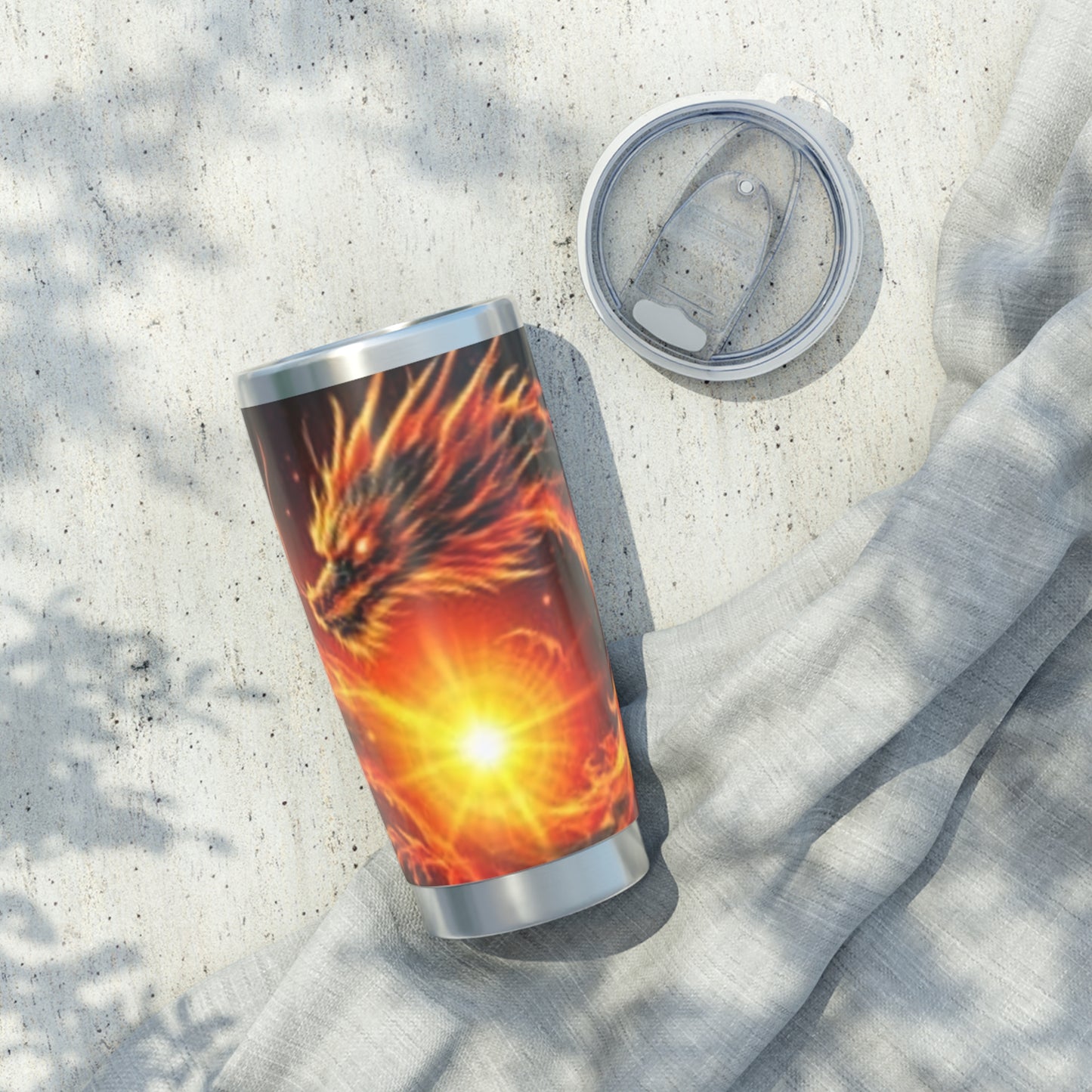 Vibrant Dragon Tumbler | 20oz Travel Mug | Fire-Dragon Design | Perfect for Adventurers, Gifts for Holidays & Celebrations, Insulated [...]