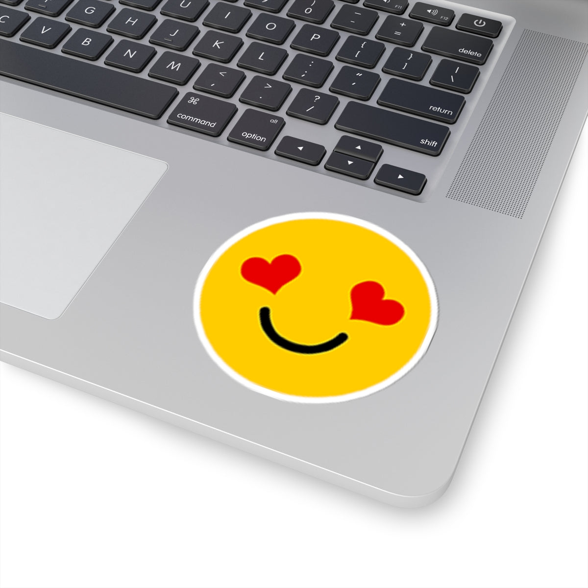 Cheerful Yellow Happy Face with Heart Eyes Stickers | Kiss-Cut Stickers for Laptops, Scrapbooking, Gift Decor, Party Favors, Kids' Crafts