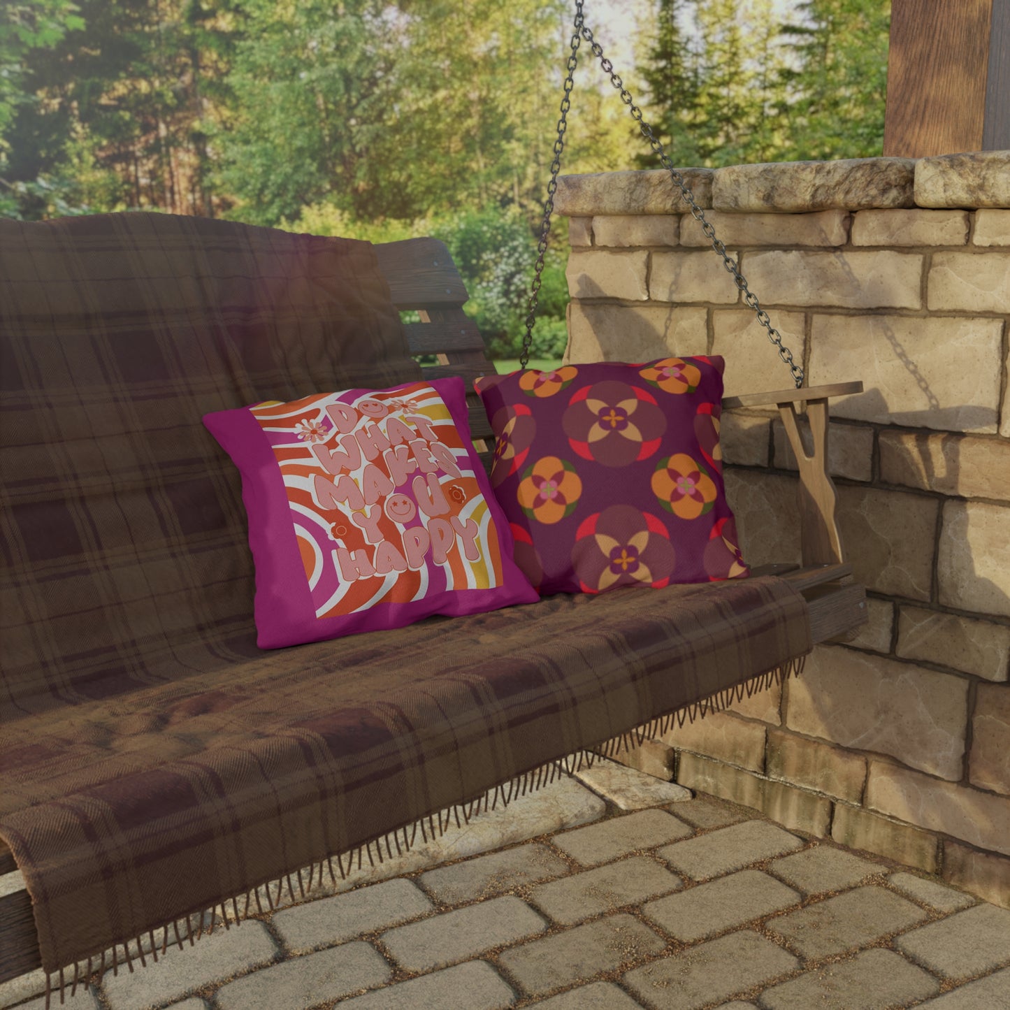 Do What Makes You Happy Outdoor Pillows