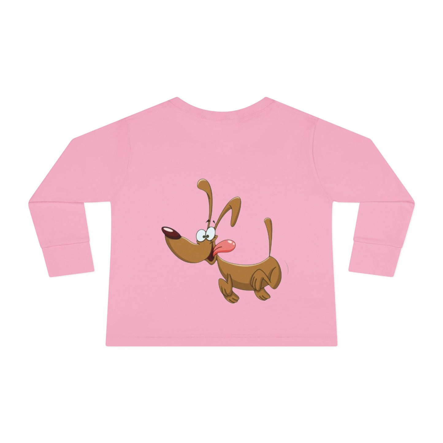 Heart & Pup Toddler Long Sleeve T-shirt | Cute Kids Shirt, Dog Lover Gift, Valentine's Day, Heart Shirt, Playful Toddler Apparel