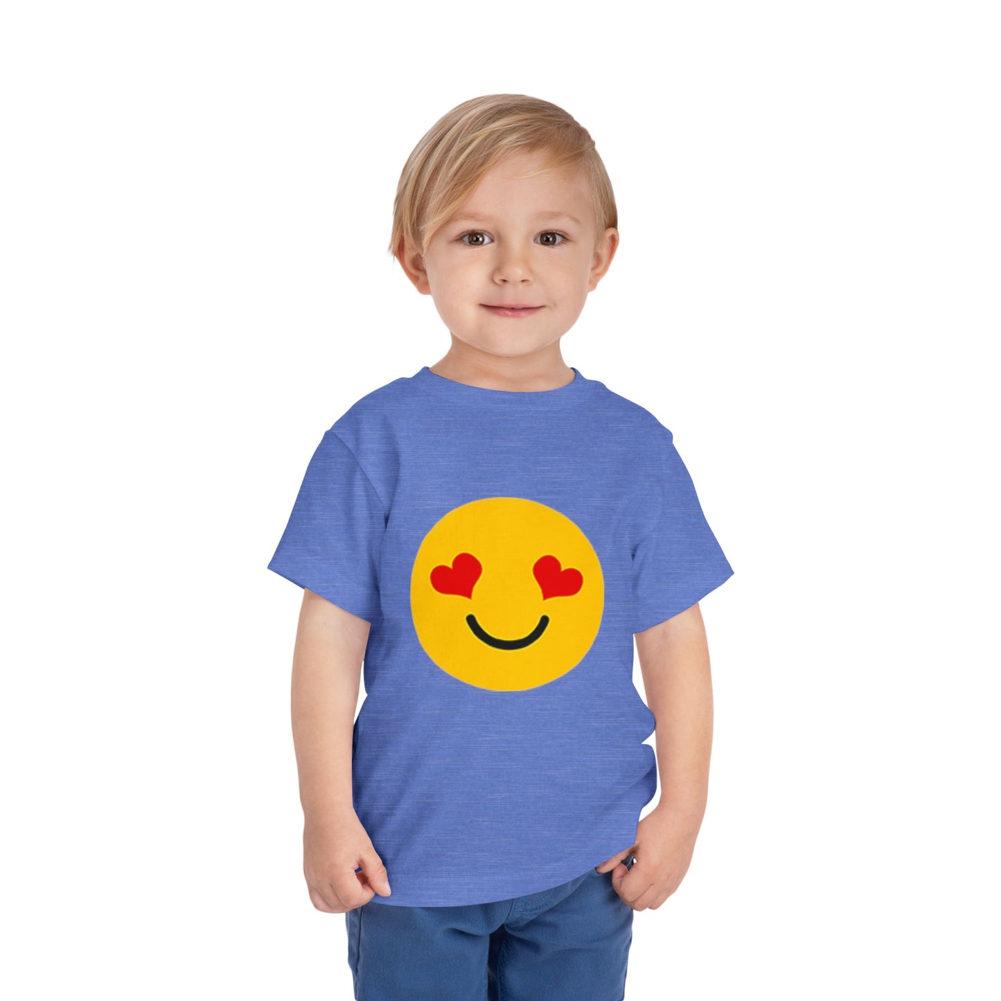 Toddler Love Emoji T-shirt - Cute Kids Shirt, Birthday Gift, Playdate Outfit, Summer Apparel, Heart Smiley Top