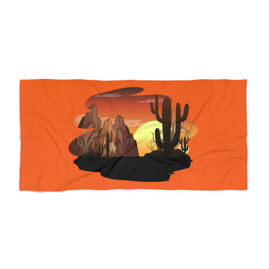 Desert Sunset Beach Towel - Vibrant Southwest Design for Summer Fun