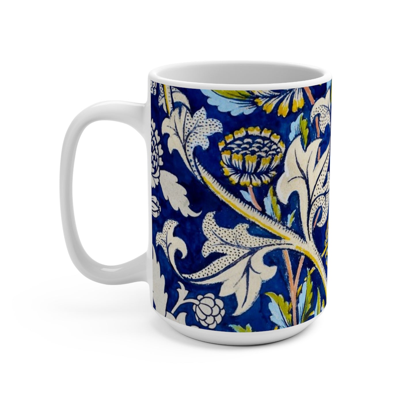 Taza 15oz Flores Azules Gran Regalo💜