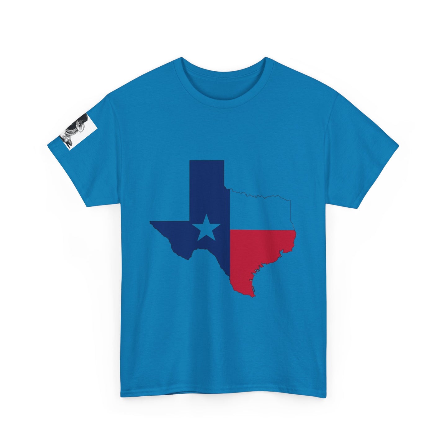 T-shirt unisexe en coton épais Texas Pride – Motif coucher de soleil rustique 