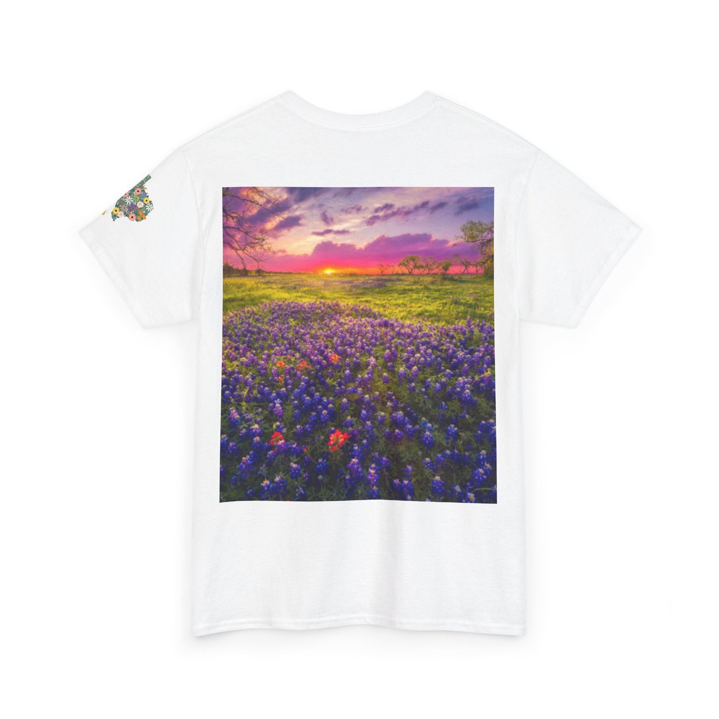 Sunflower Bluebonnets Texas, Customizable T-Shirt for Gardening Lovers, Casual Wear, Gift for Nature Enthusiasts, Spring Fashion