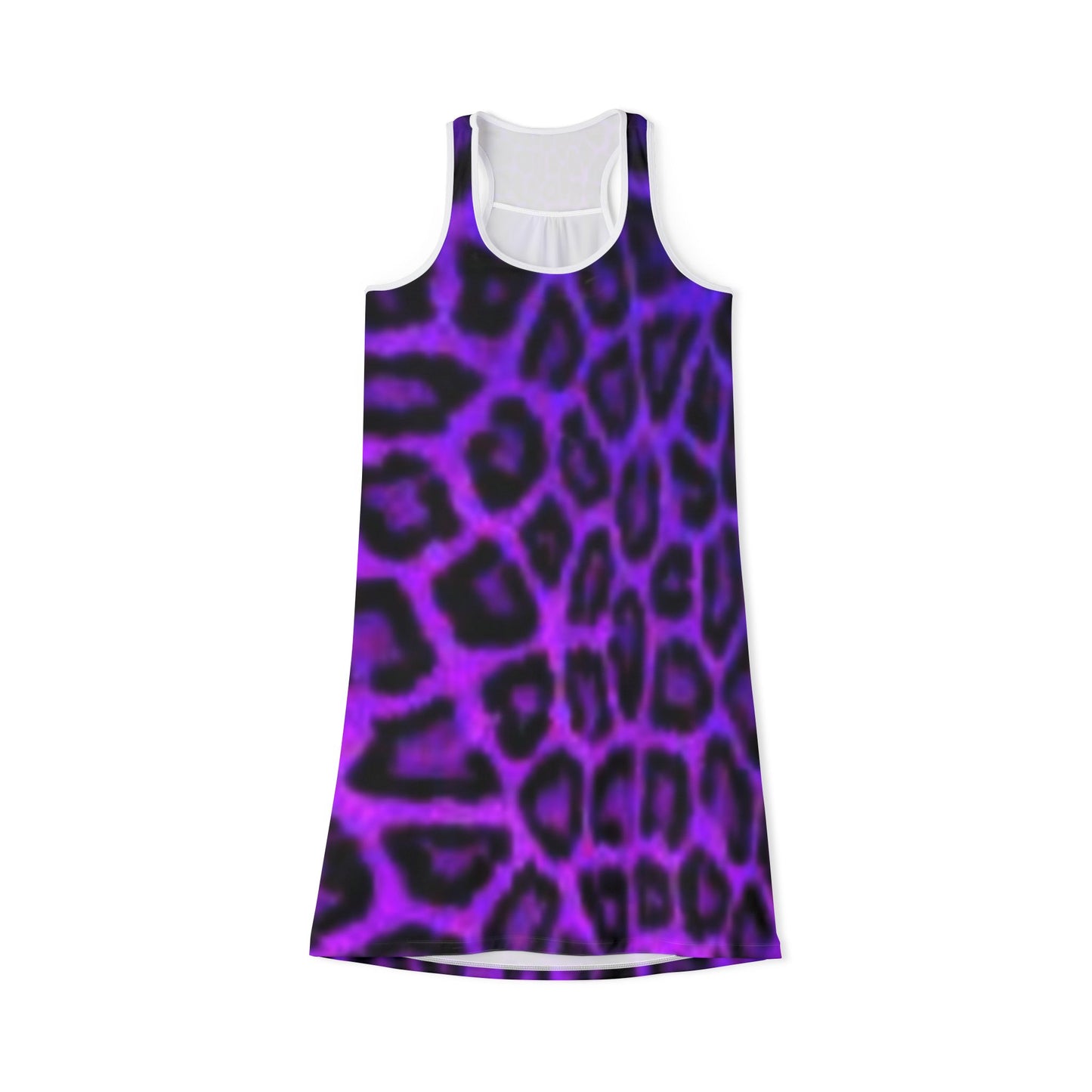 Purple Leopard Print Women's Racerback Dress - Stylish & Trendy Summer Outfit