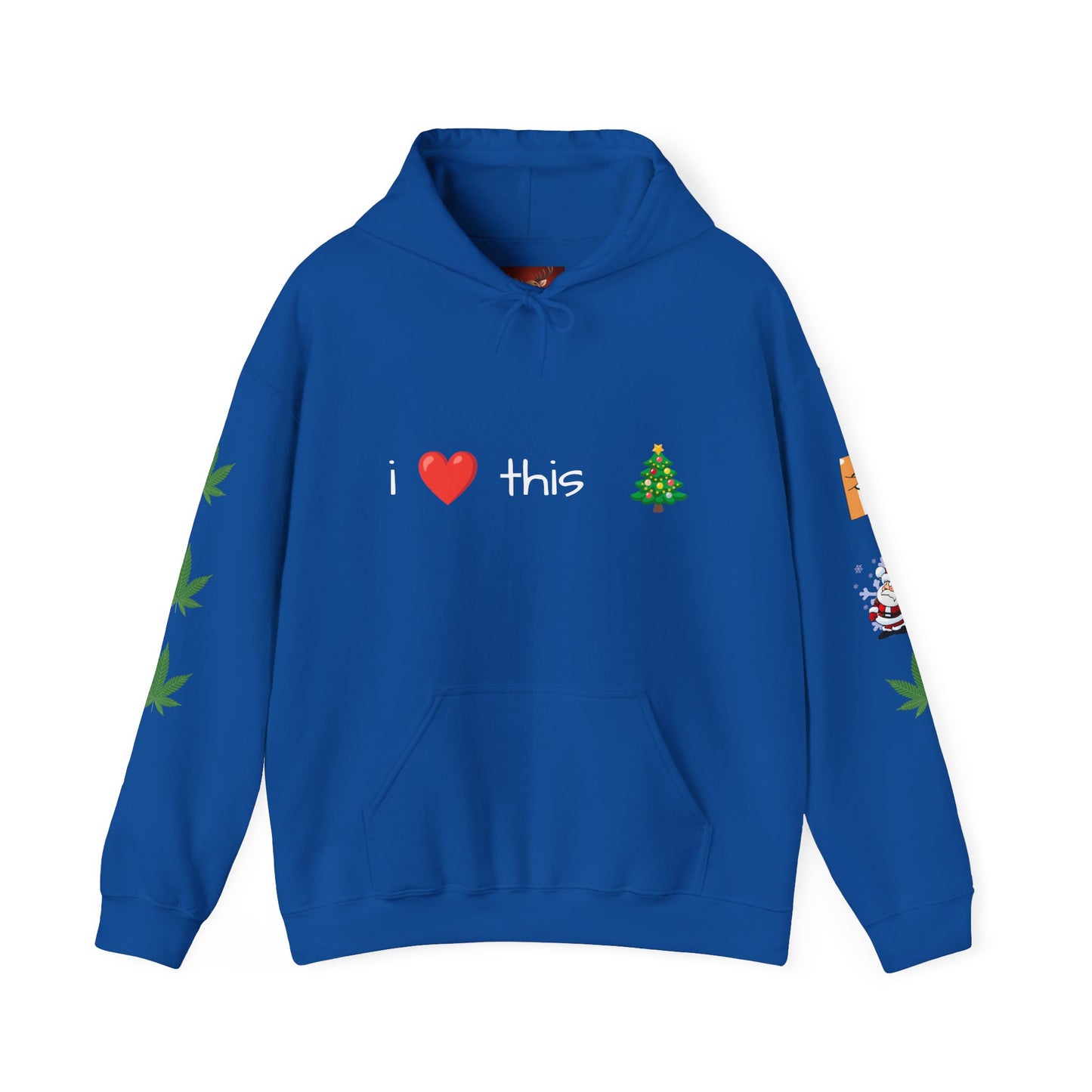 Sudadera con capucha Papá Noel Reno Hoja de marihuana