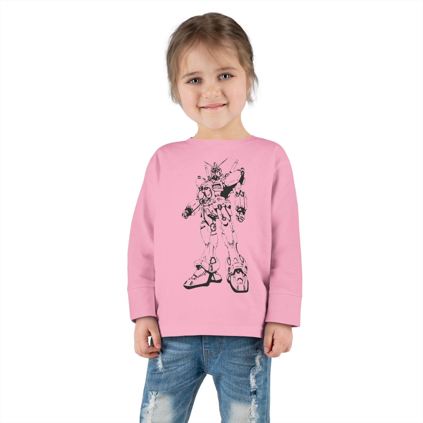 Camiseta de manga larga para niños pequeños: camiseta con gráfico de robot, perfecta para cumpleaños y juegos.