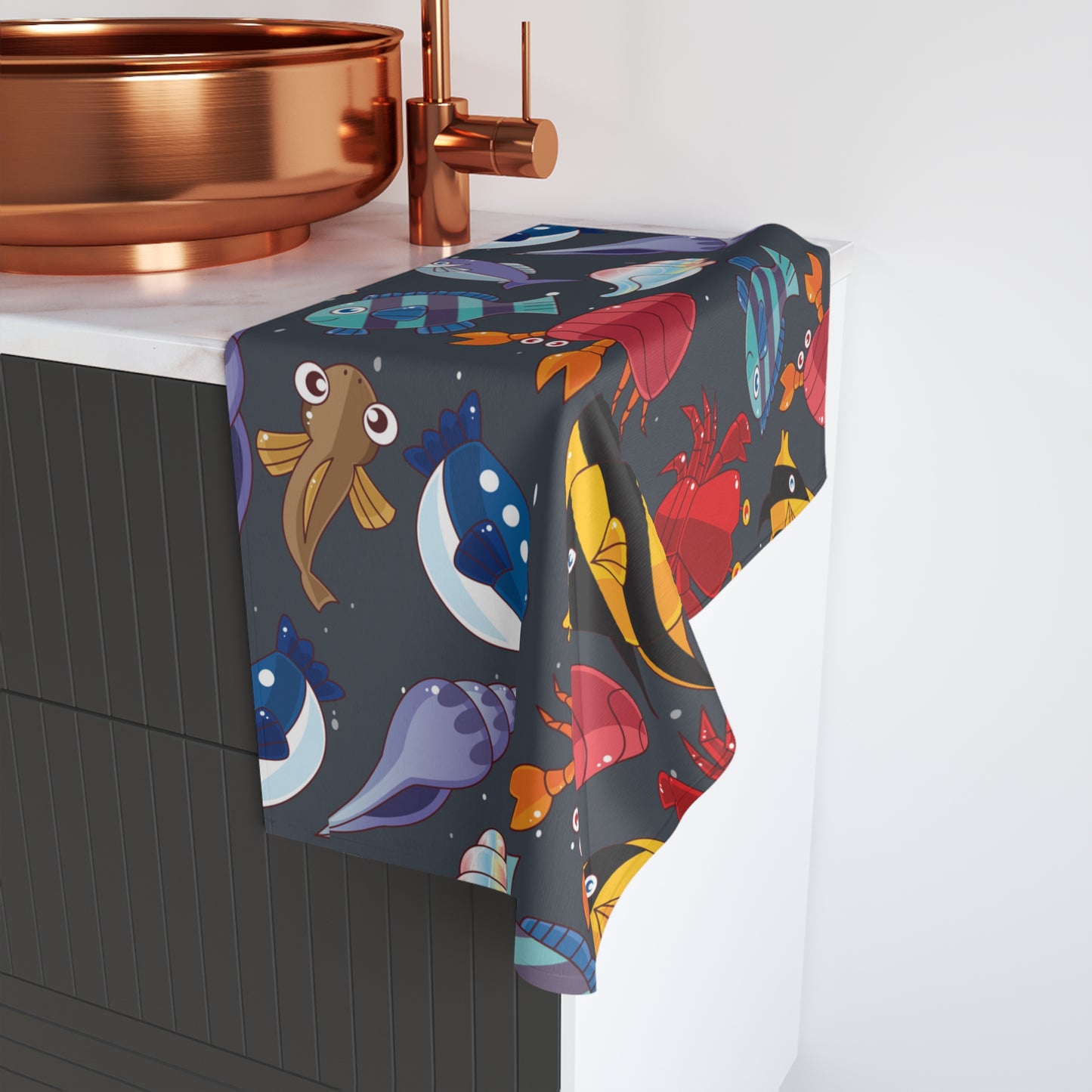 Hand Towel 16"x28" Ocean Animals