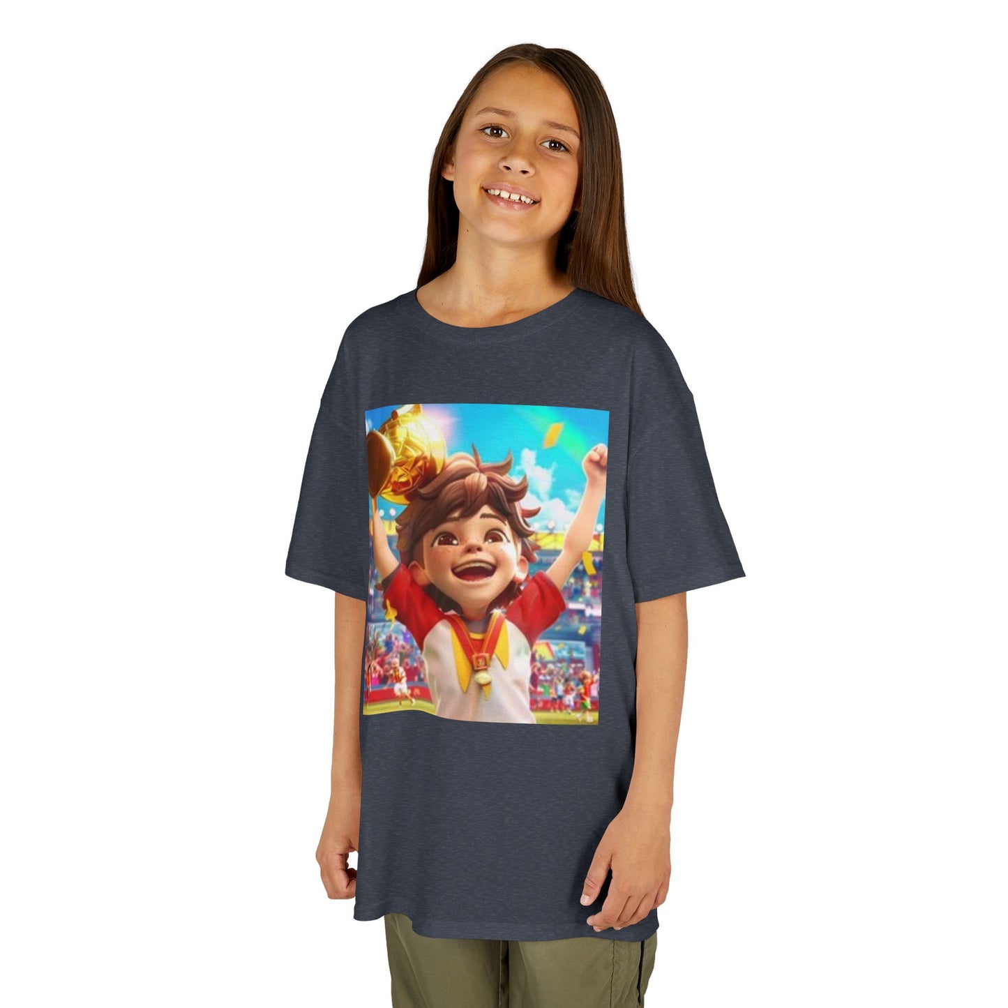 Camiseta Infantil Niño Ganó Trofeo ¡Muy Feliz!