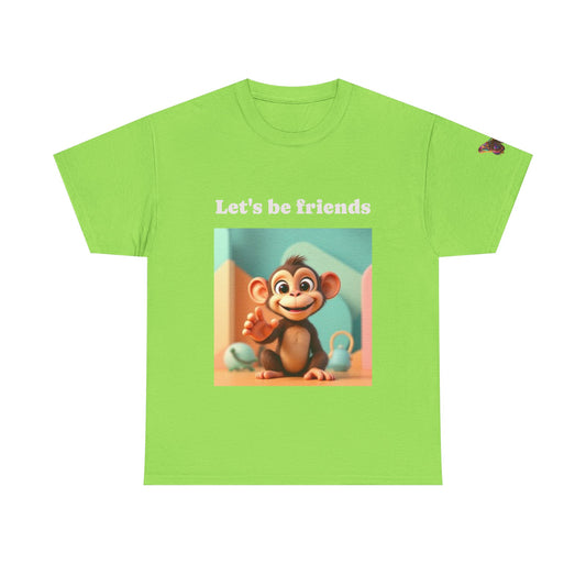 Playful Monkey T-shirt - "Let's Be Friends" Shirt