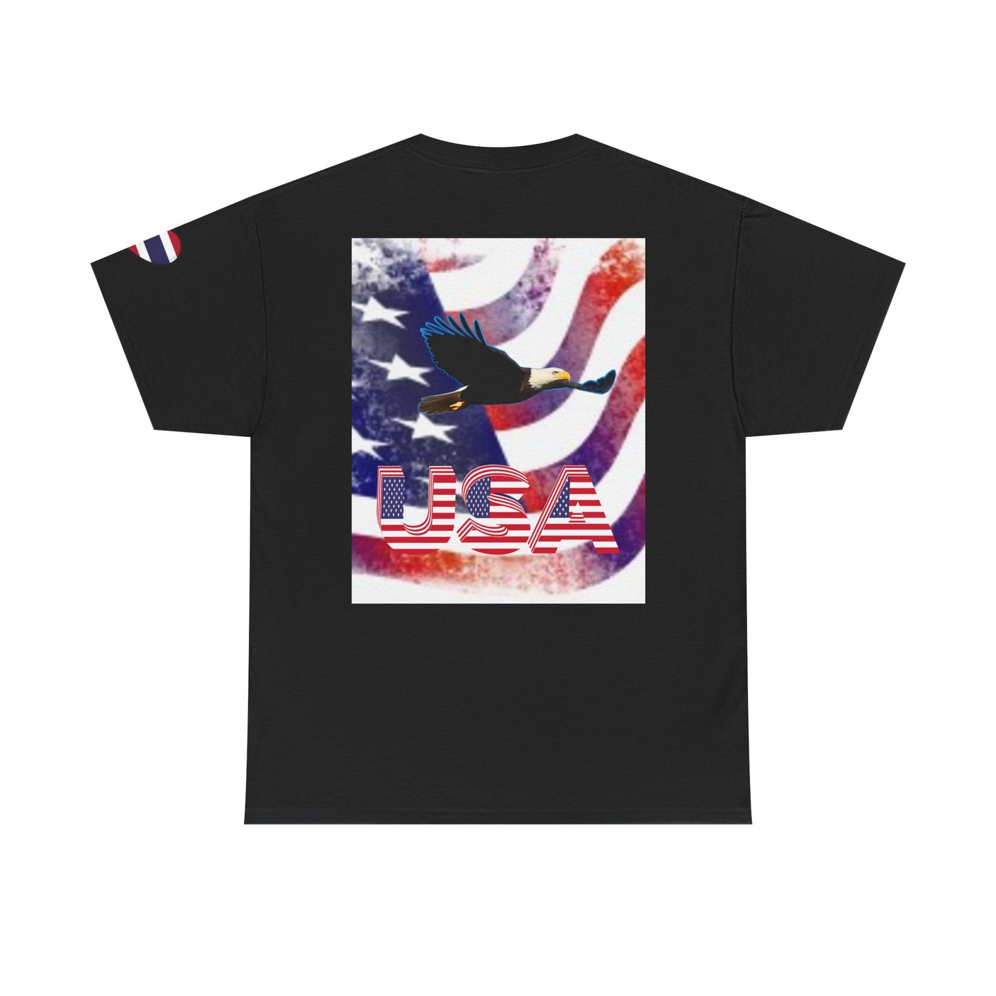 USA Pride Unisex Heavy Cotton Tee - Patriotic Fist & Eagle Design