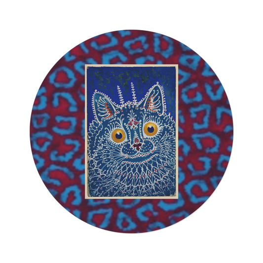 Whimsical Cat Round Rug - Colorful Home Decor