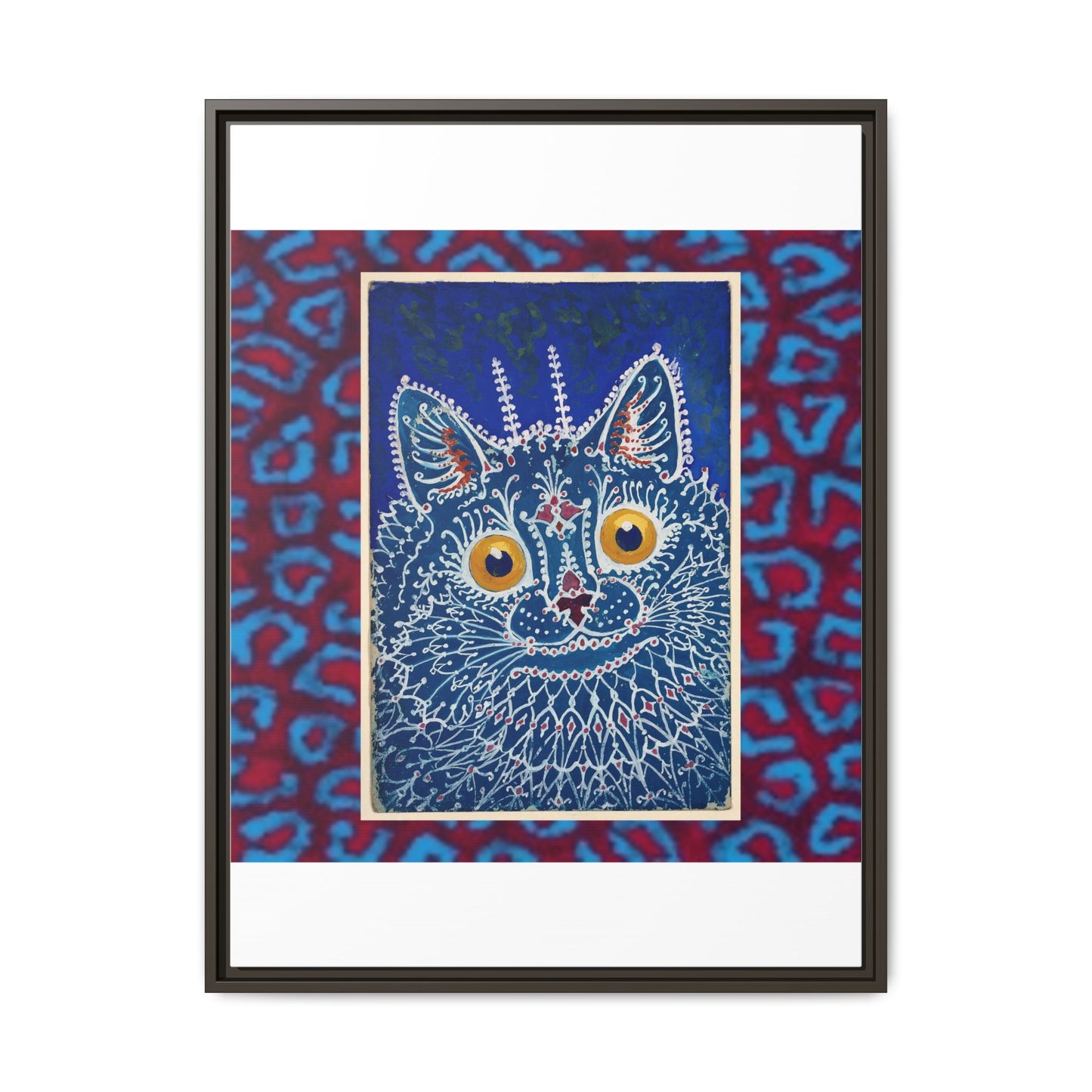 Colorful Cat Framed Matte Canvas Art - Whimsical Home Decor