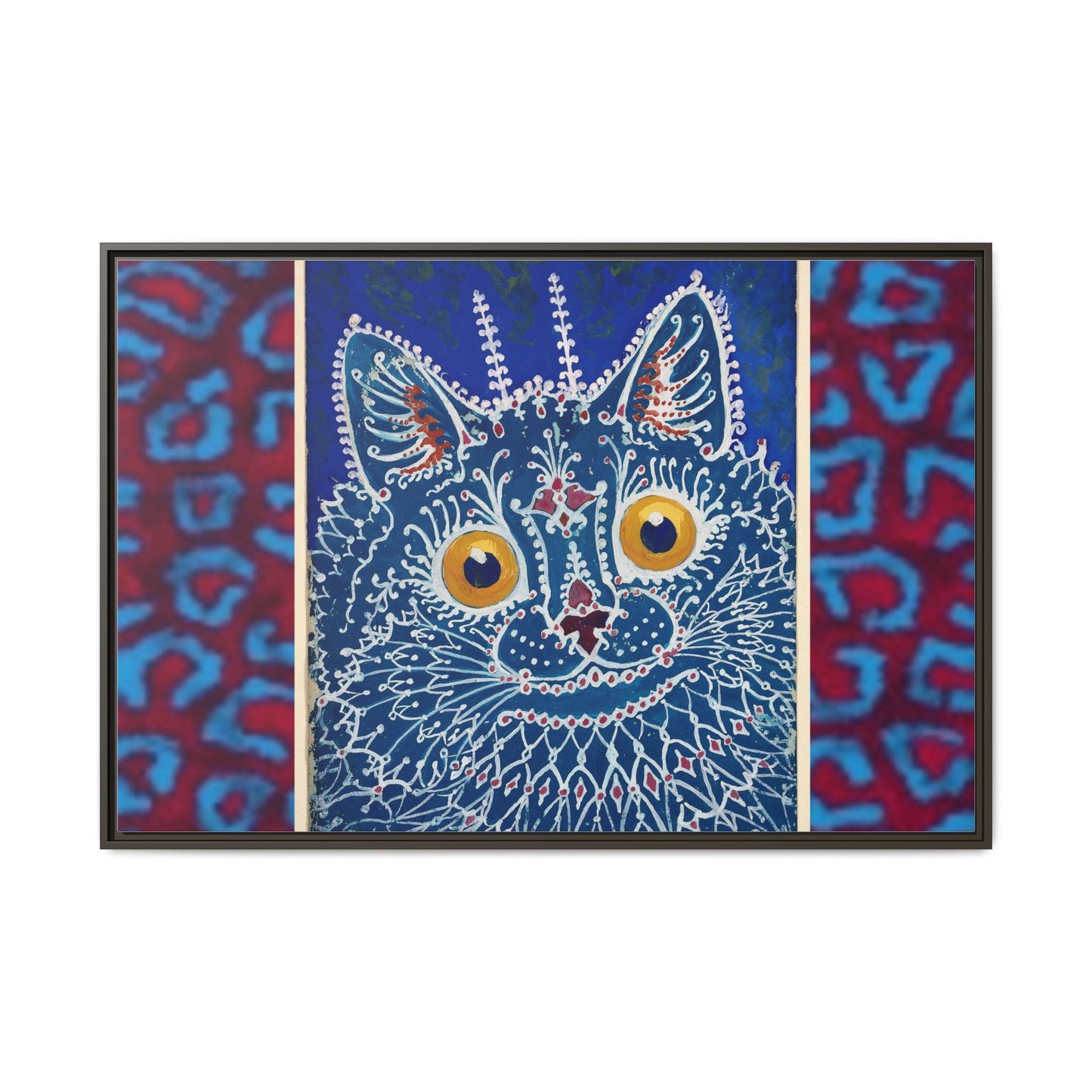 Colorful Cat Framed Matte Canvas Art - Whimsical Home Decor