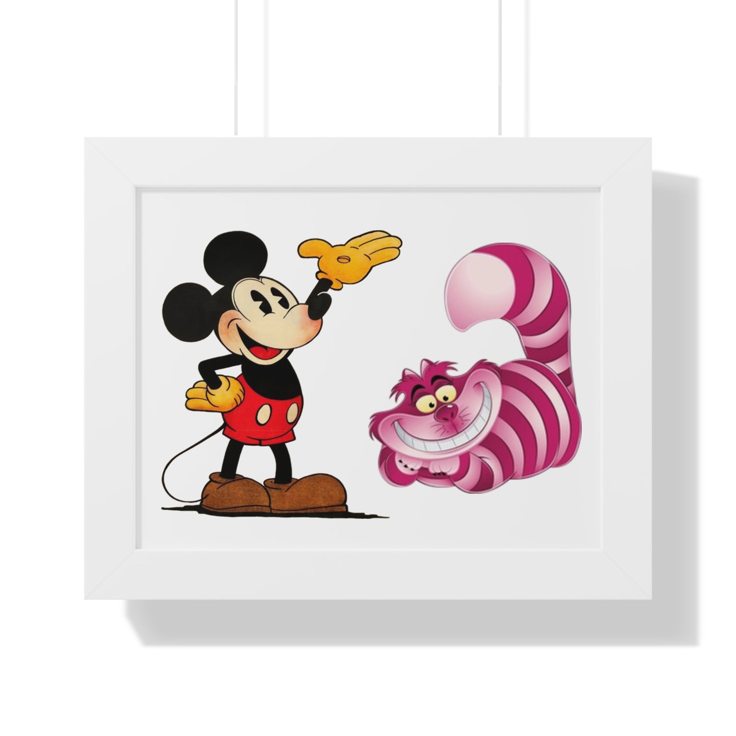 Framed Horizontal Poster Mickey Mouse & Cheshire Cat