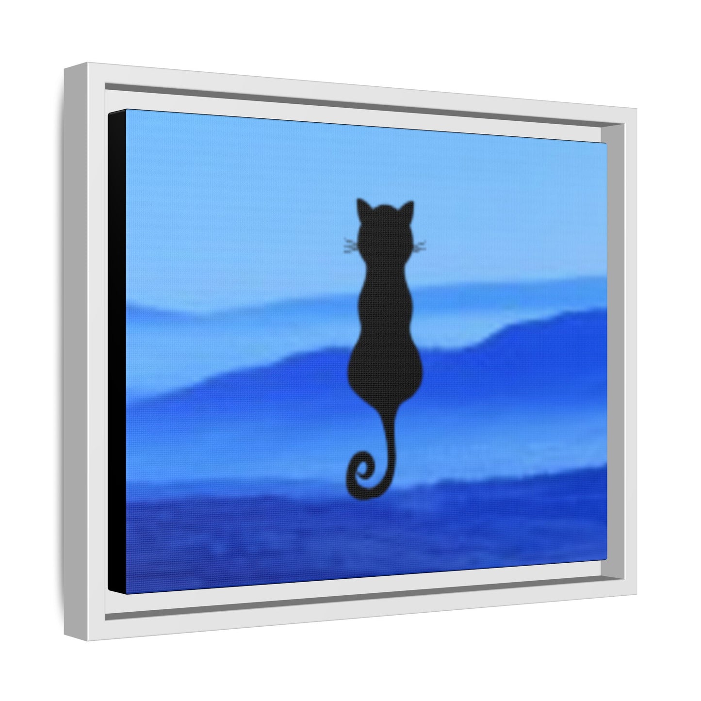 Framed Cat Silhouette Art Print, Wall Decor, Cat Lover Gift, Home Office Art, Pet Memorial