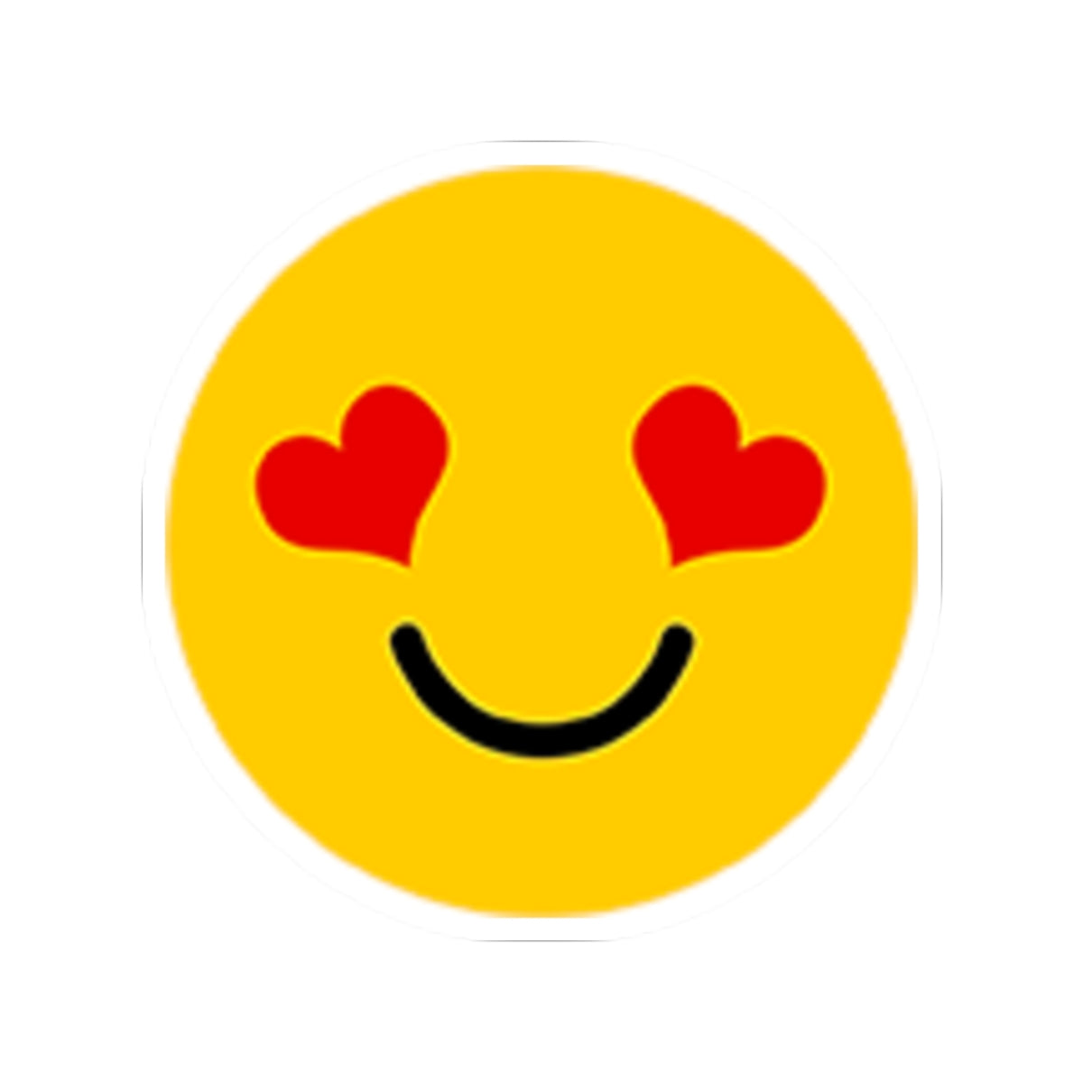 Cheerful Yellow Happy Face with Heart Eyes Stickers | Kiss-Cut Stickers for Laptops, Scrapbooking, Gift Decor, Party Favors, Kids' Crafts