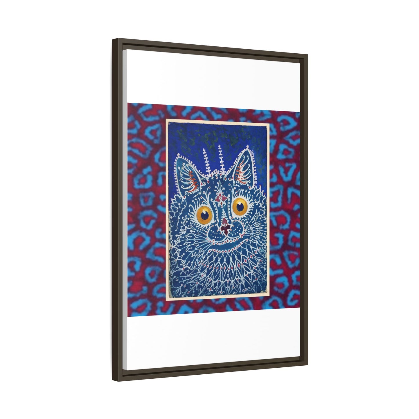 Colorful Cat Framed Matte Canvas Art - Whimsical Home Decor