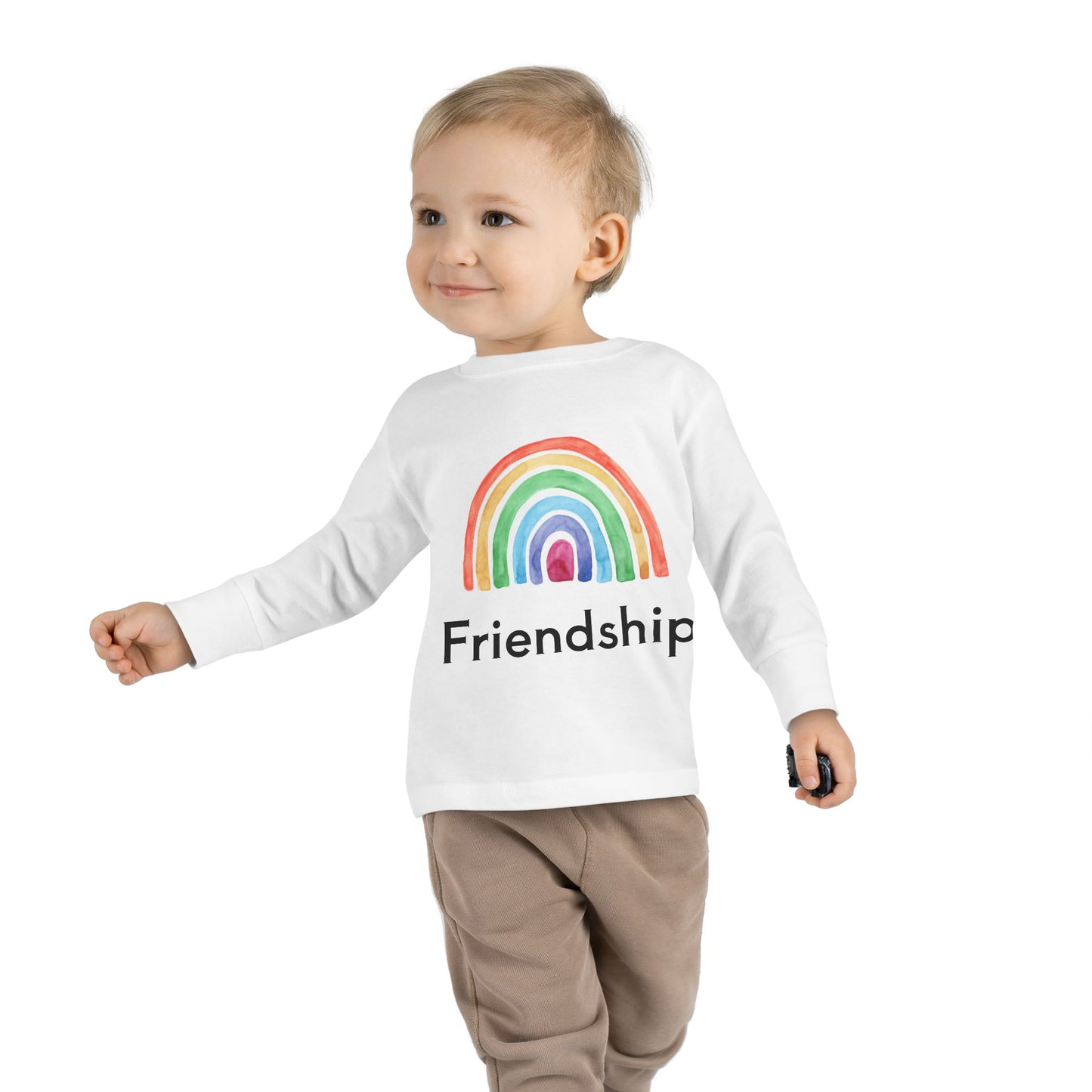 Rainbow ‘Friendship’ Patriotic Cat Toddler Long Sleeve T-shirt Fabulous Gift!