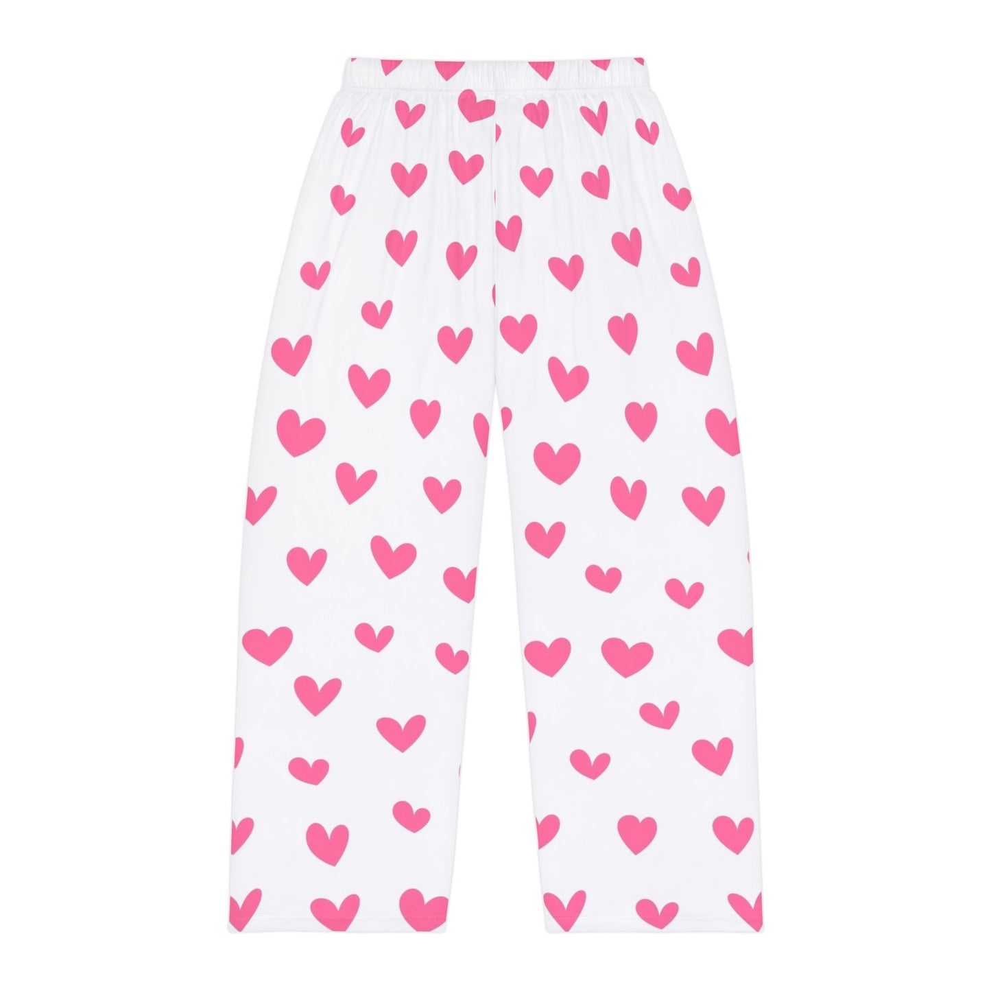 Pantalones de pijama para hombre con corazones rosas