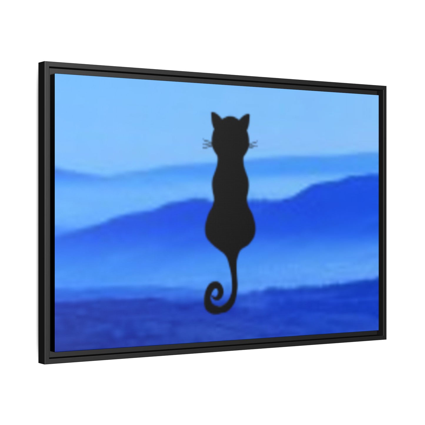 Framed Cat Silhouette Art Print, Wall Decor, Cat Lover Gift, Home Office Art, Pet Memorial