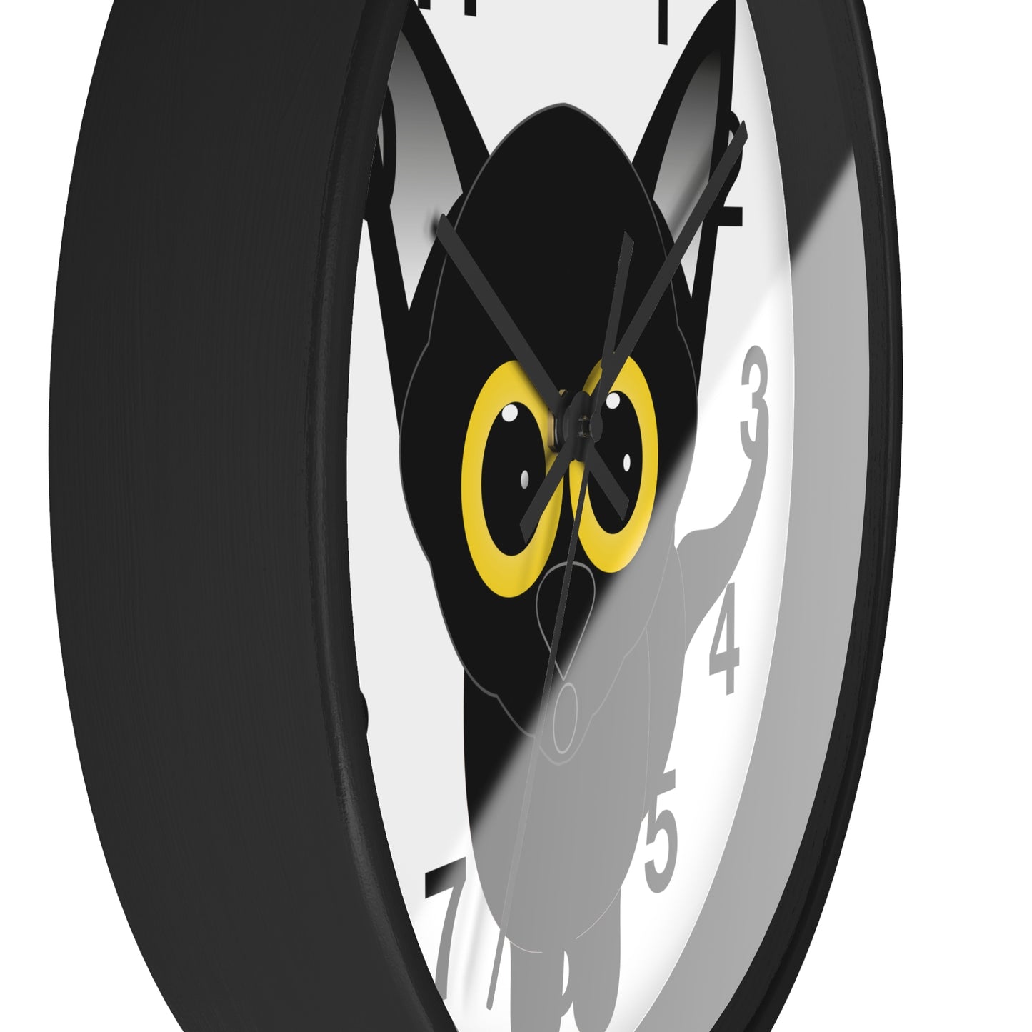 Wall clock Black Cat with Large Eyes