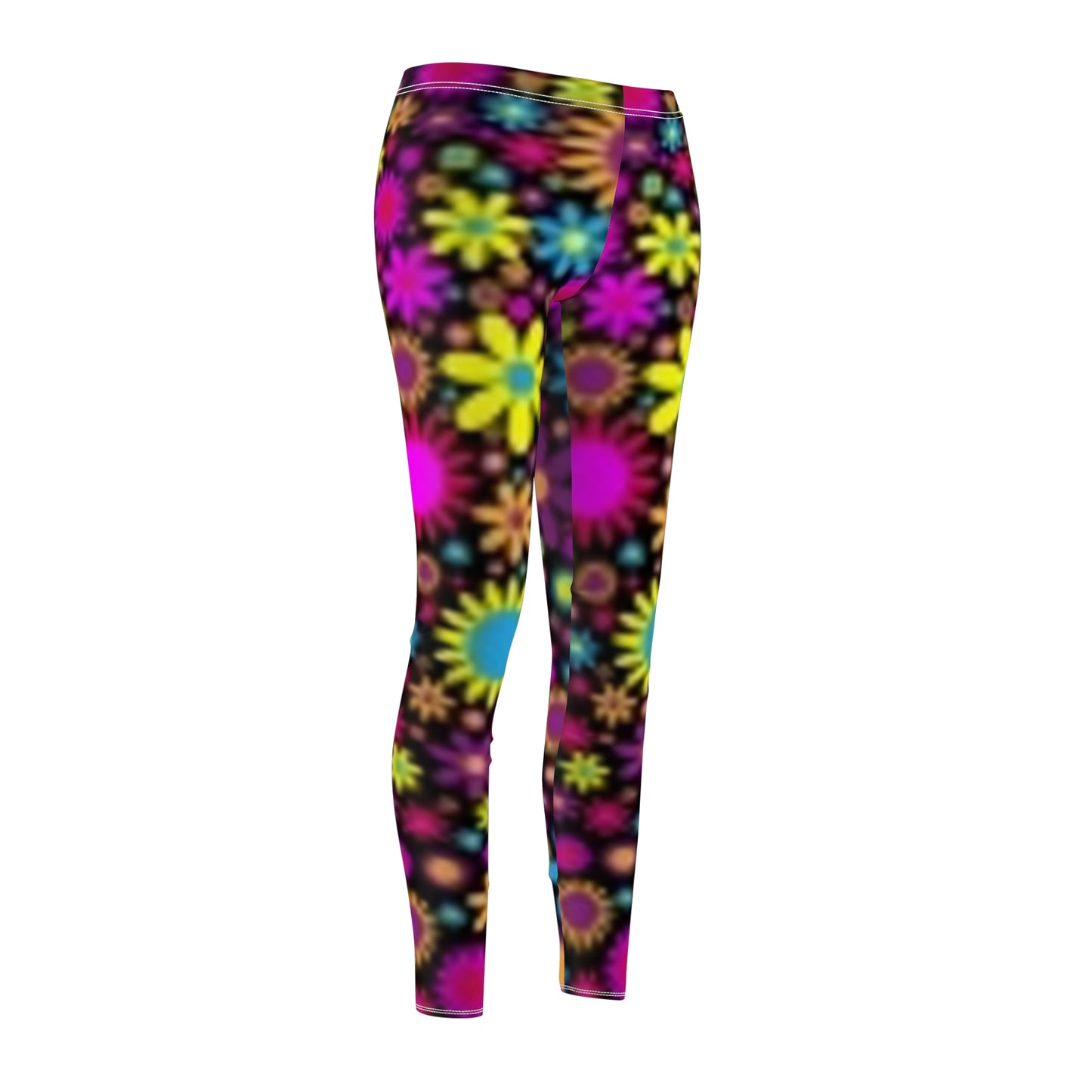 Leggings casuales con estampado floral colorido para mujer: ropa deportiva cómoda y moderna 