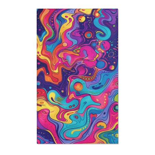 Vibrant Psychedelic Area Rug - Colorful Abstract Design for Living Room & Bedroom Décor