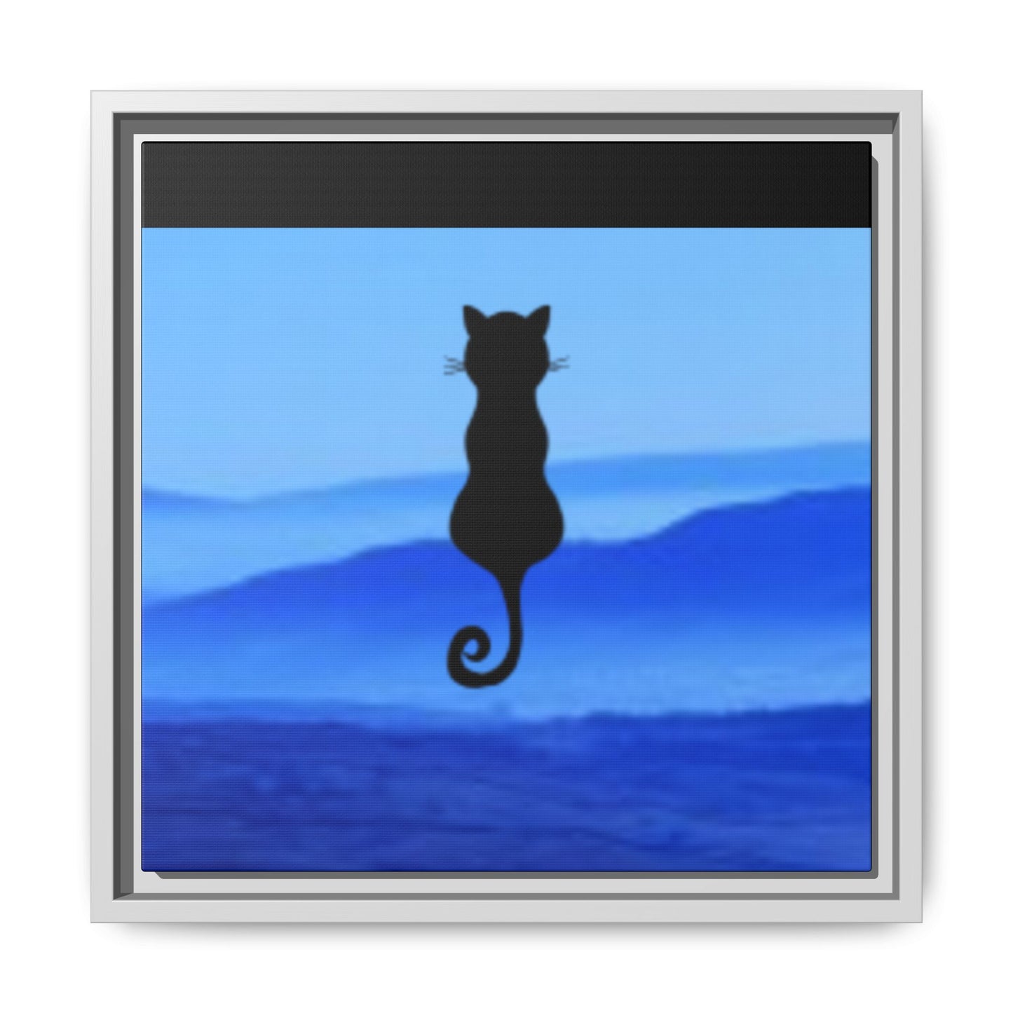 Framed Cat Silhouette Art Print, Wall Decor, Cat Lover Gift, Home Office Art, Pet Memorial