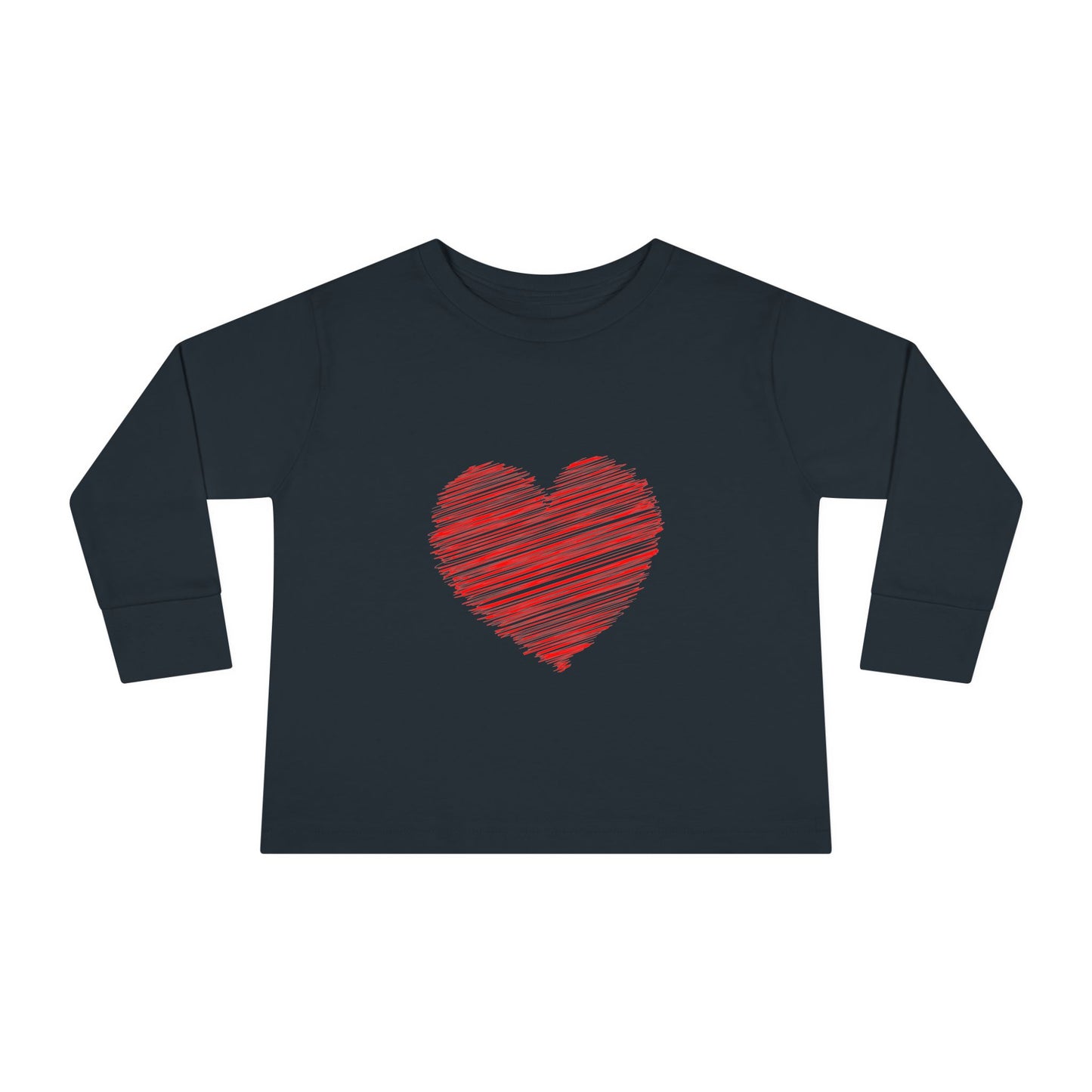 Heart & Pup Toddler Long Sleeve T-shirt | Cute Kids Shirt, Dog Lover Gift, Valentine's Day, Heart Shirt, Playful Toddler Apparel