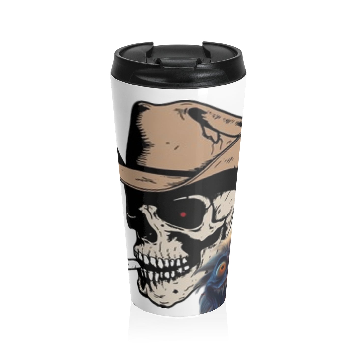 Cowboy Skull Stainless Steel Travel Mug - Perfect for Adventurers & Coffee Lovers