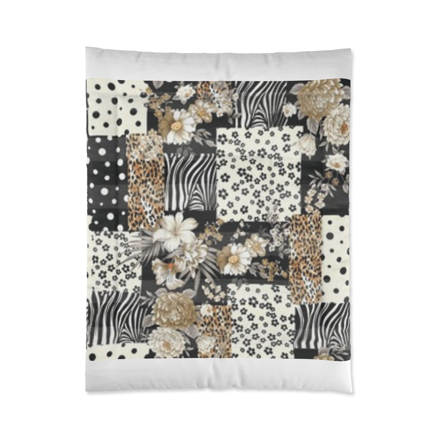 Bohemian Floral Patchwork Comforter - Cozy Bedroom Decor