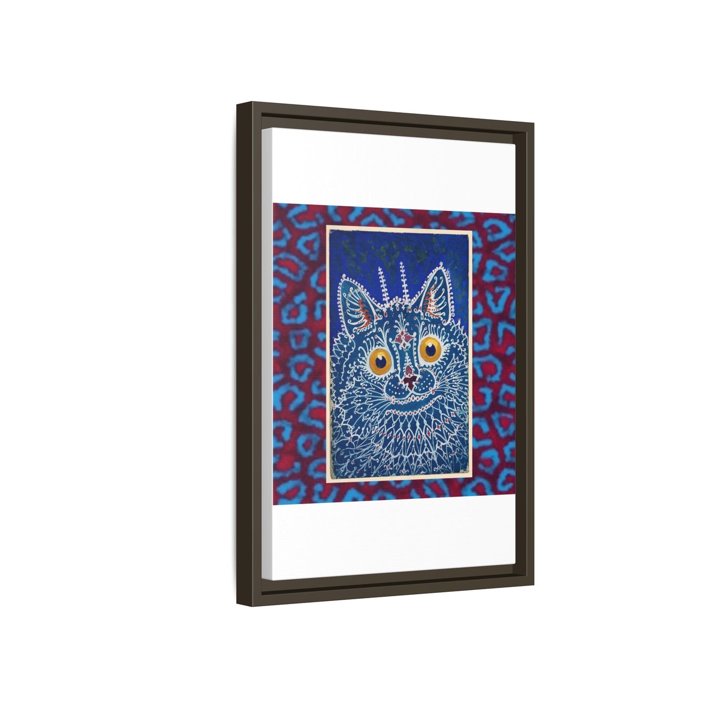 Colorful Cat Framed Matte Canvas Art - Whimsical Home Decor
