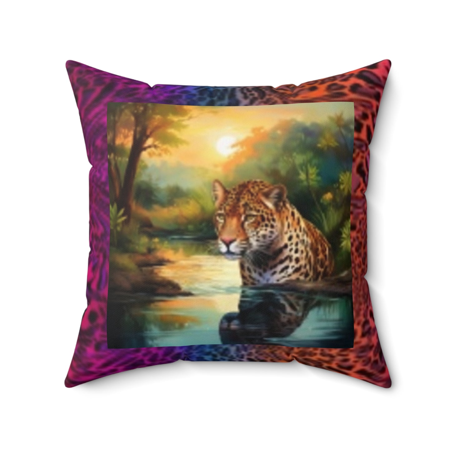 Wildlife-Inspired Decorative Pillow, Leopard & Animal Print Throw Pillow, Animal Lover Gift, Bohemian Home Decor, Nature-Inspired Cushion