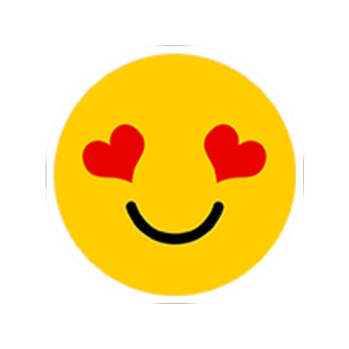 Cheerful Yellow Happy Face with Heart Eyes Stickers | Kiss-Cut Stickers for Laptops, Scrapbooking, Gift Decor, Party Favors, Kids' Crafts