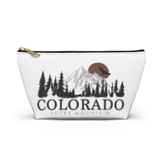 Scenic Colorado Accessory Pouch – T-Bottom Travel Bag with Rocky Mountain Design