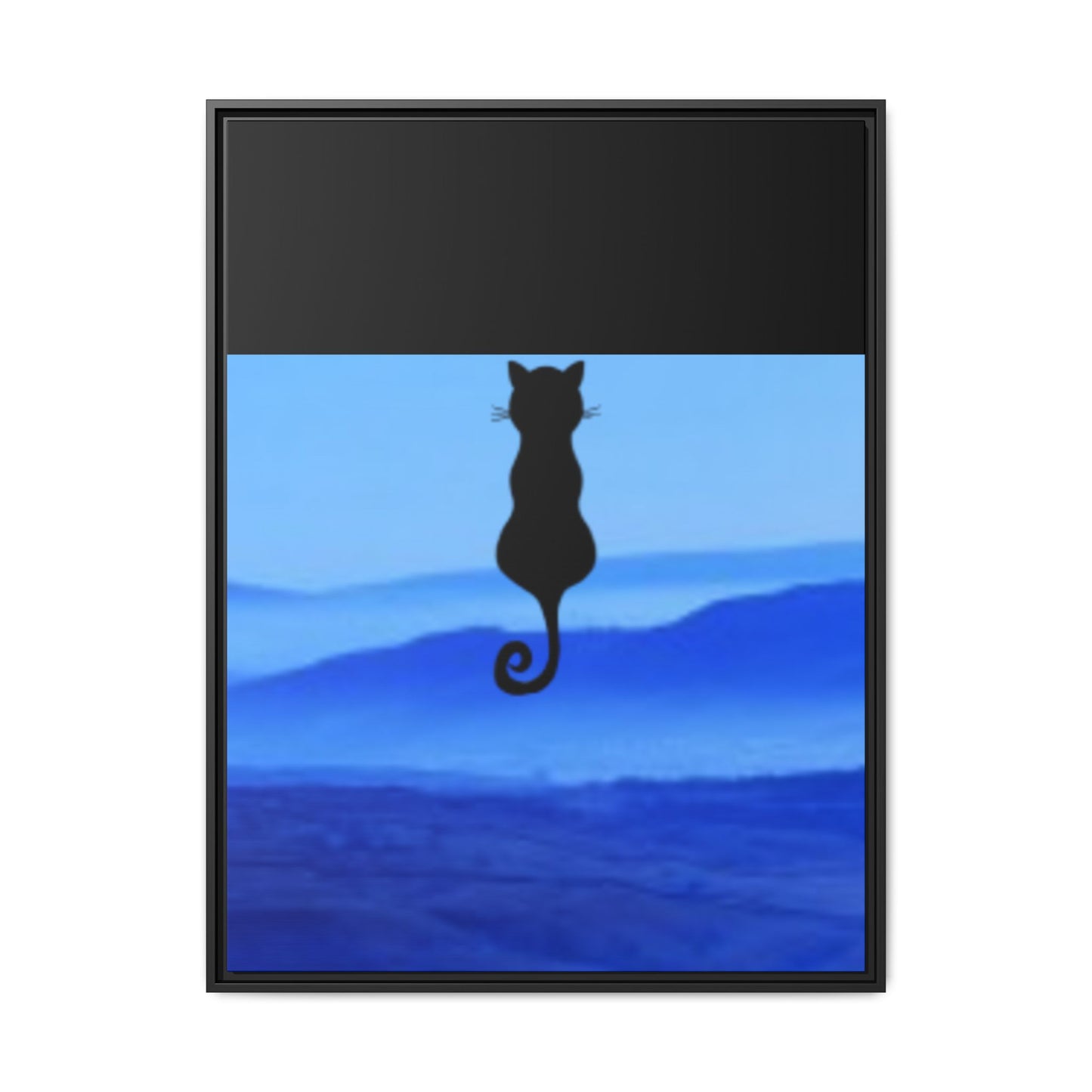 Framed Cat Silhouette Art Print, Wall Decor, Cat Lover Gift, Home Office Art, Pet Memorial