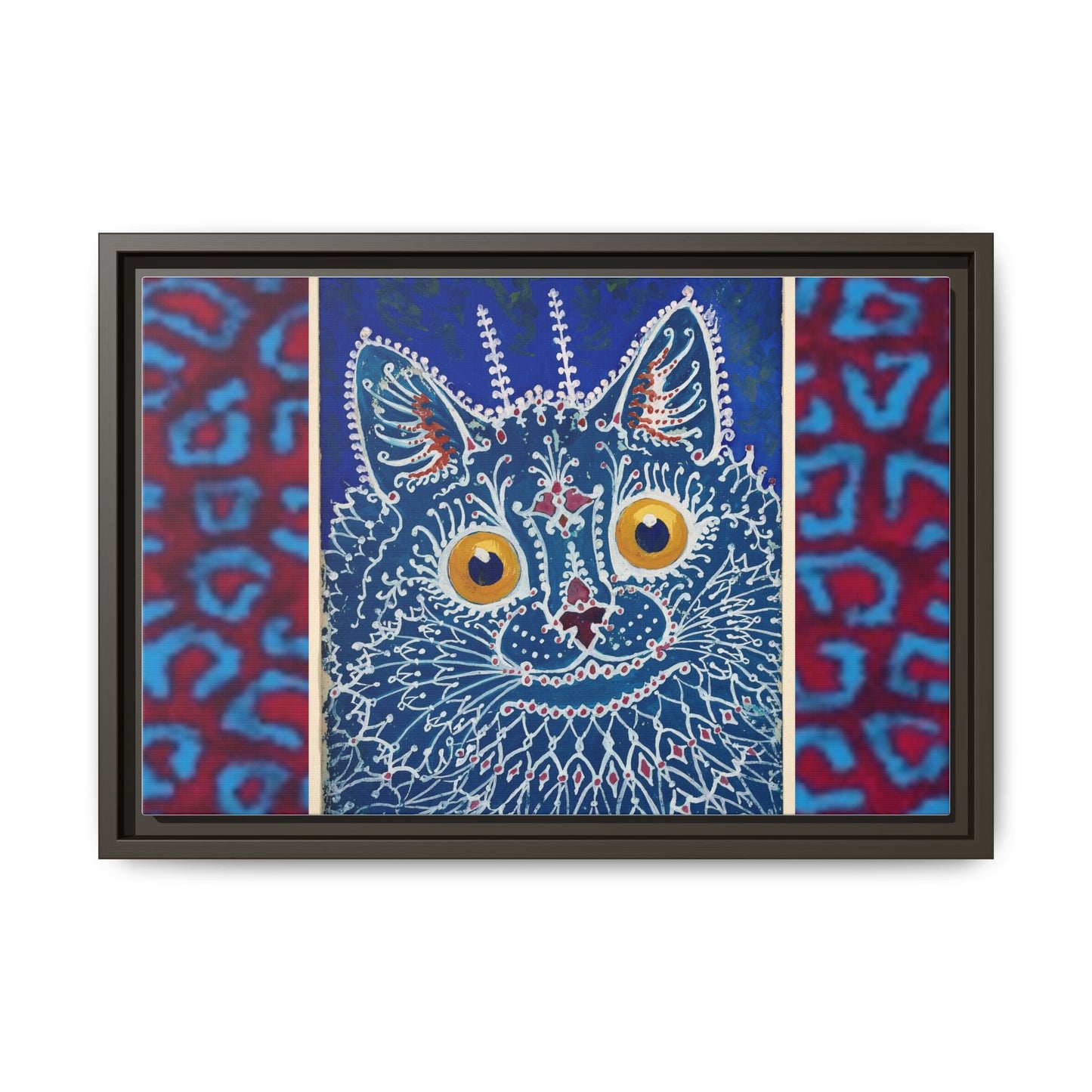 Colorful Cat Framed Matte Canvas Art - Whimsical Home Decor