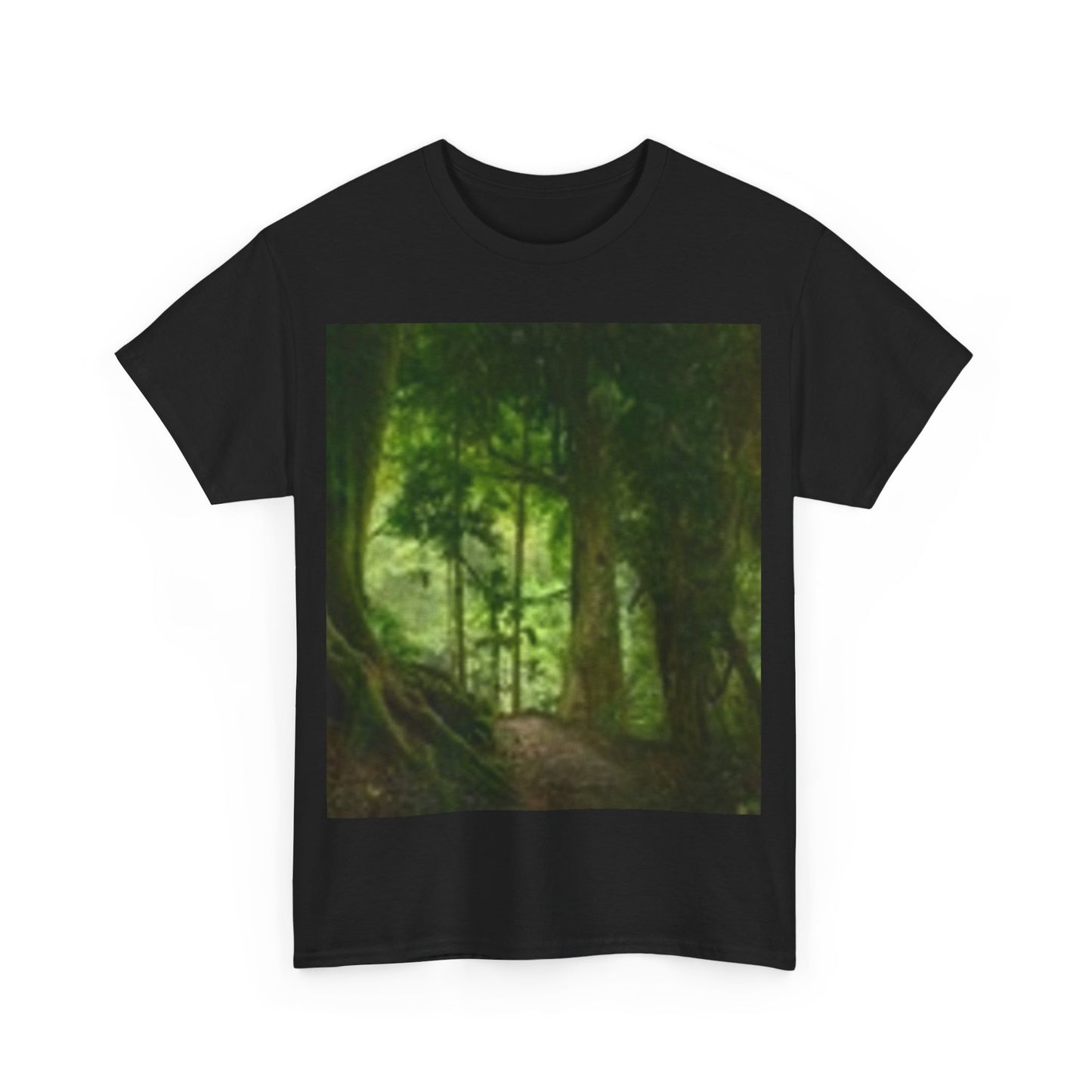 Enchanted Forest Unisex Heavy Cotton T-shirt - Nature Lover Gift, Outdoor Adventure Shirt, Earth Day Apparel, Unique Graphic Tee